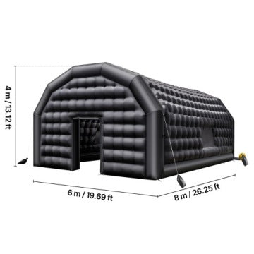VEVOR czarny namiot dmuchany 8 x 6 x 4 m z dmuchawą 1100 W